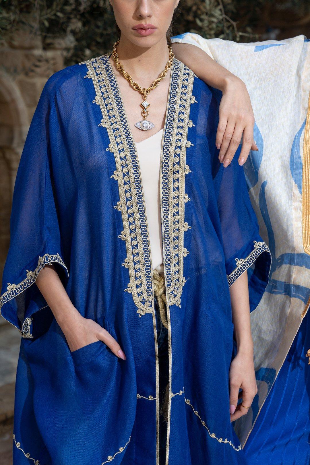 Tansy Kaftan Anthropologie x Kaftish, Blue, , large image number 5