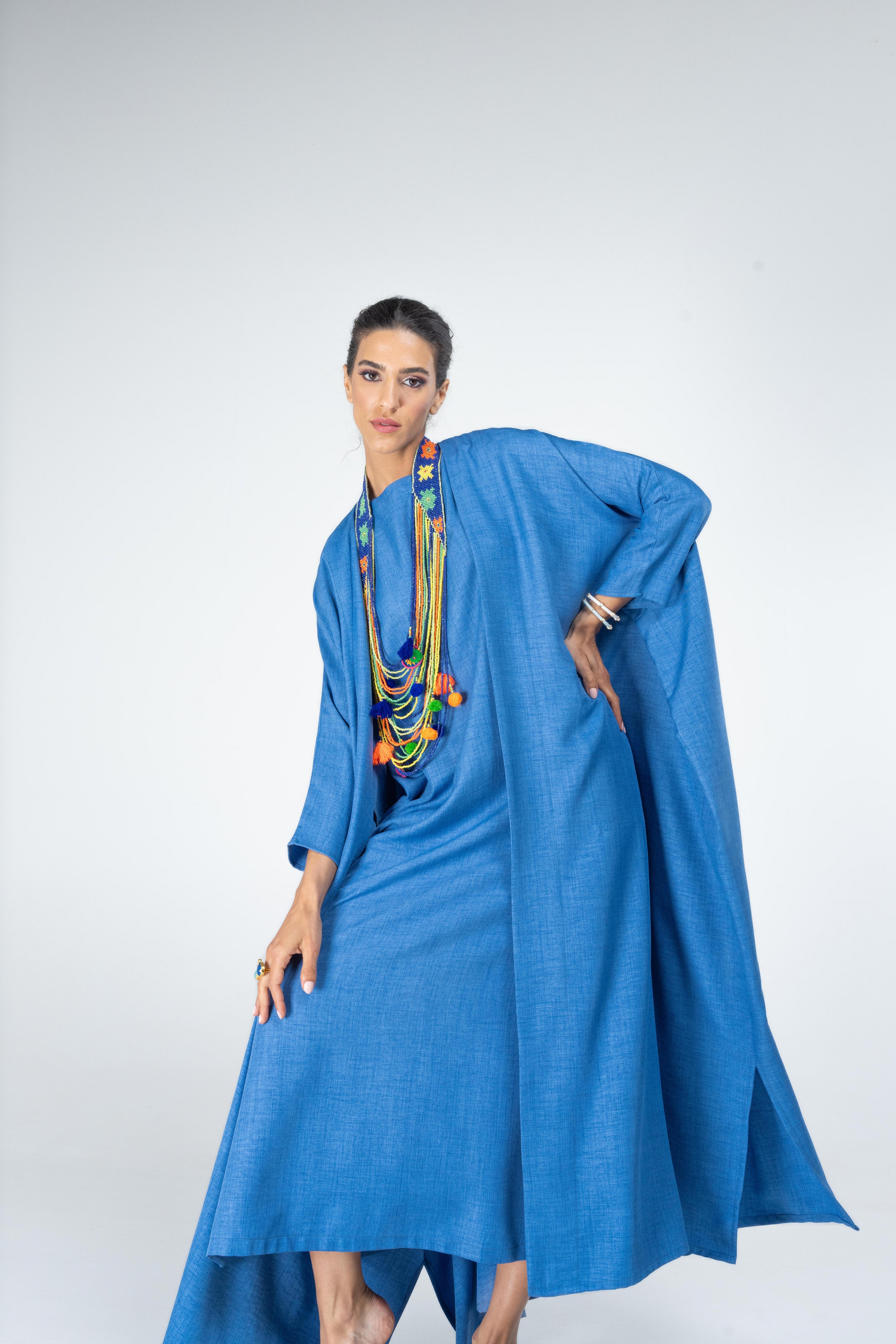 Alora Kaftan Anthropologie x Kaftish, Blue, A515_0093, large image number 5