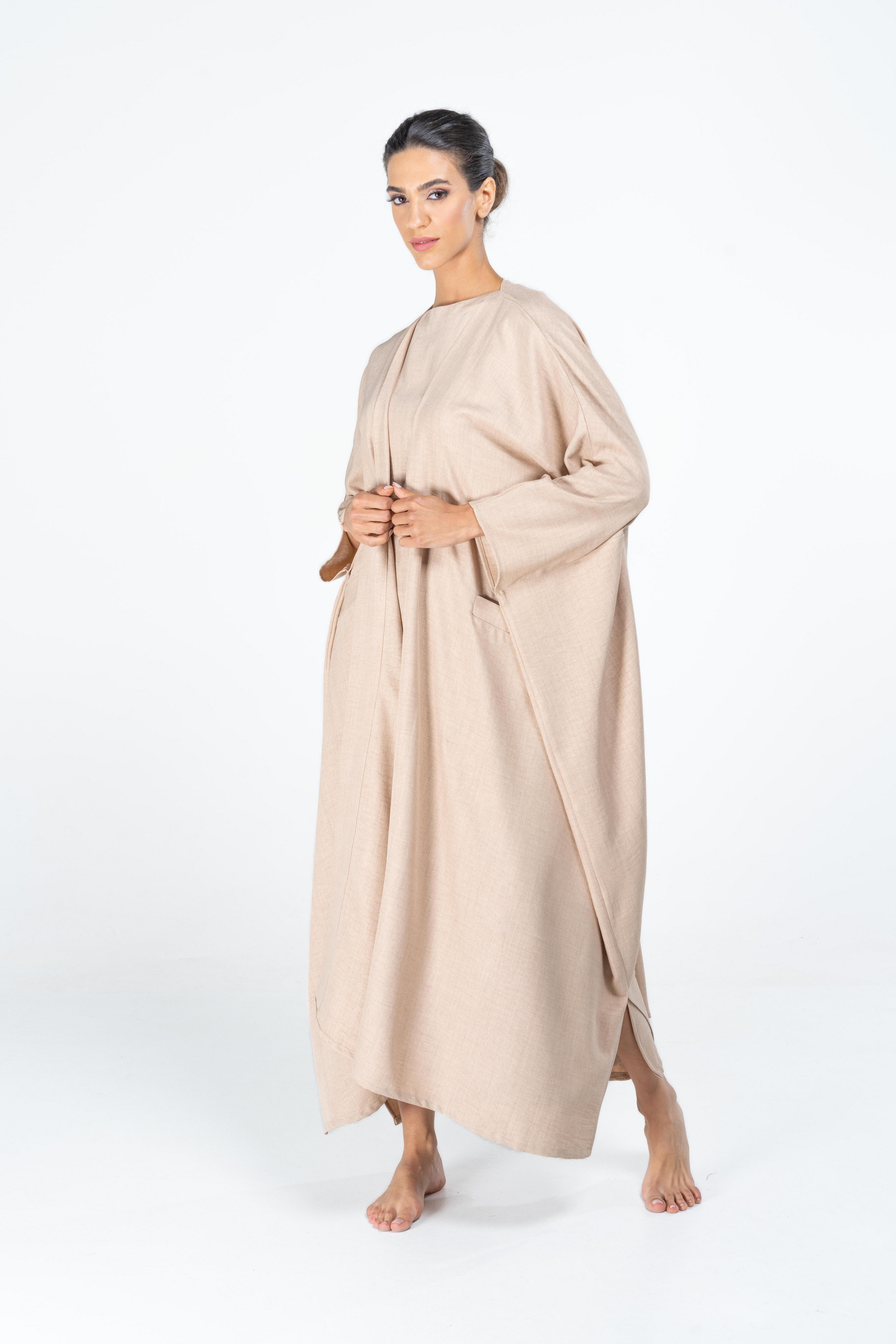 Alora Kaftan Anthropologie x Kaftish, Beige, A515_0024, large image number 0