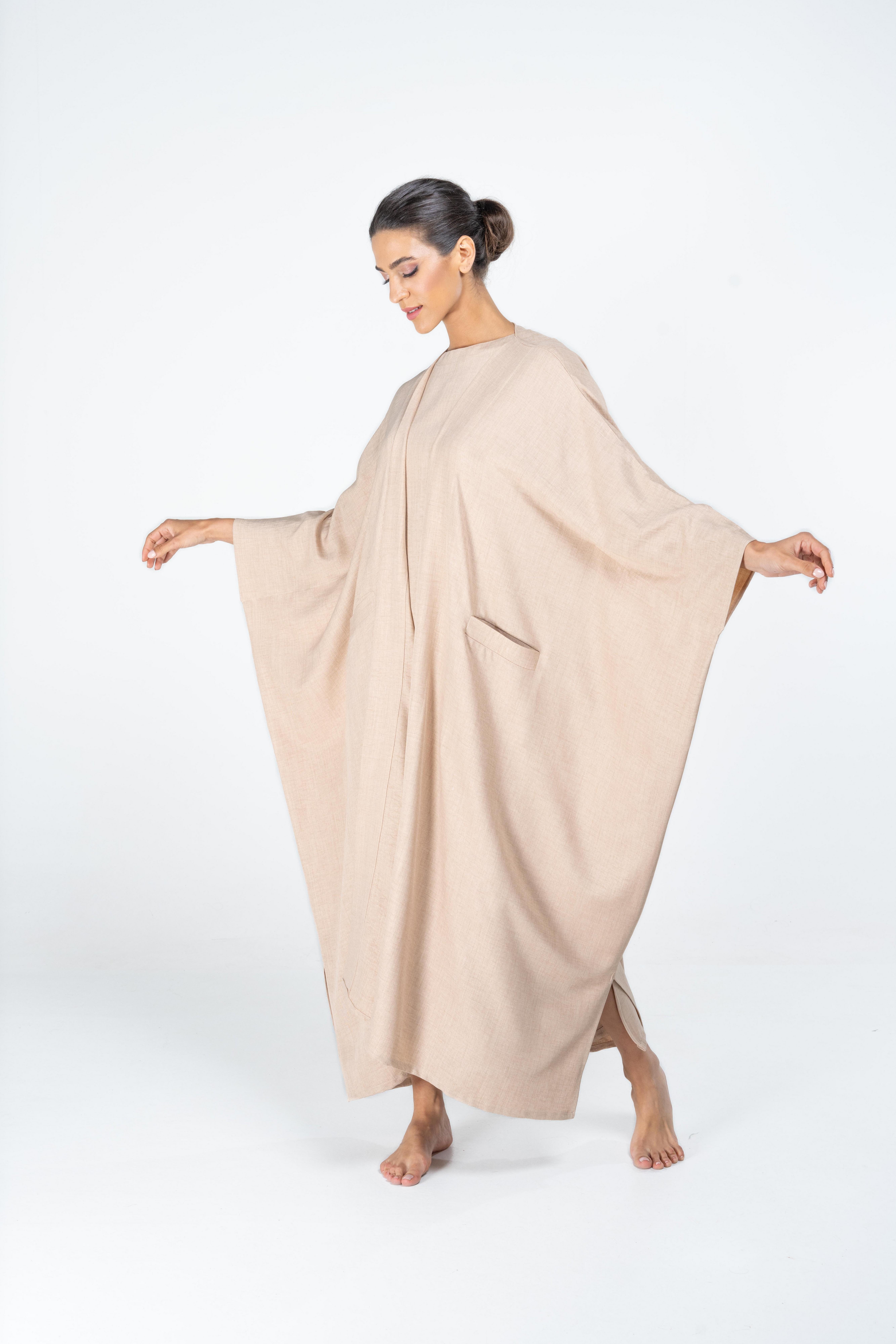 Alora Kaftan Anthropologie x Kaftish, Beige, A515_0024, large image number 1