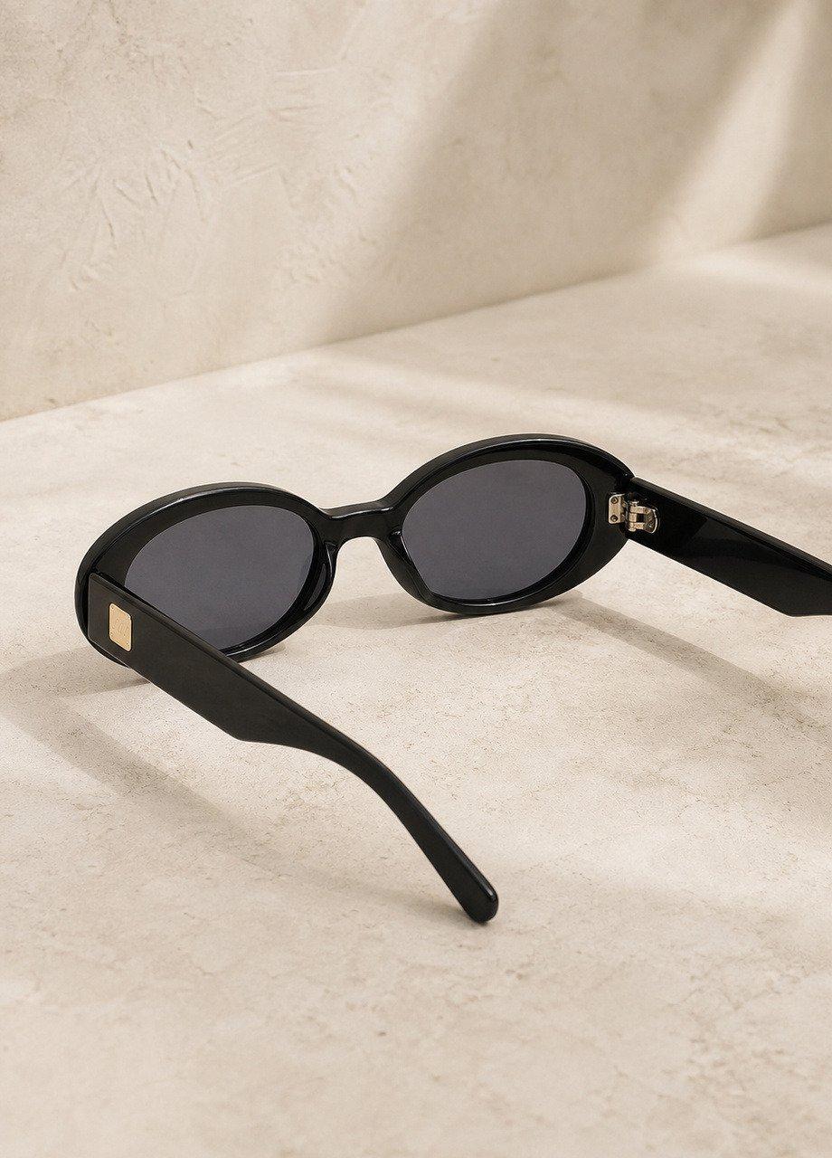 Oval Frame Sunglasses, Black, A532_BLACK, large image number 2