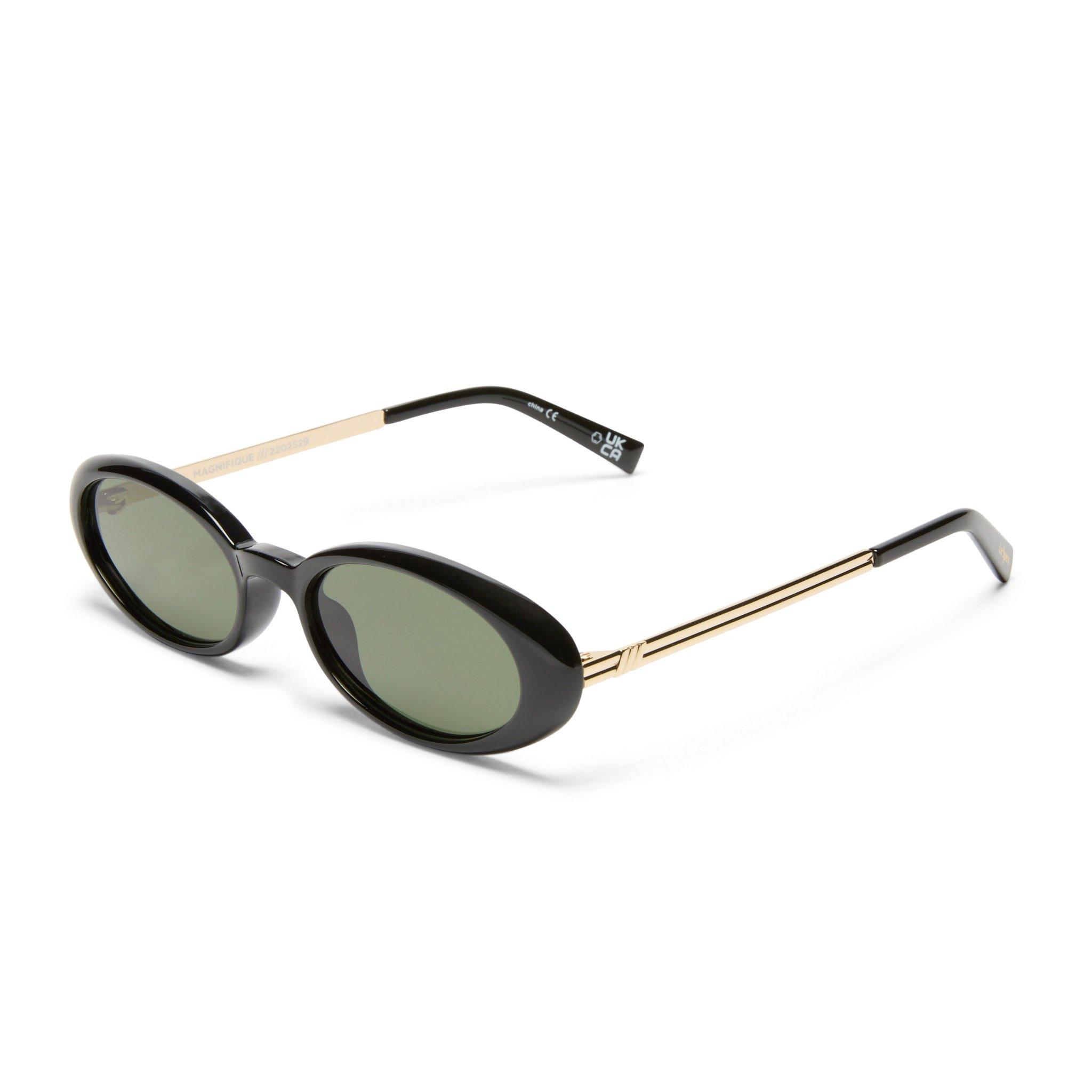 Oval Frame Sunglasses, Black, A532_BLACK, large image number 2