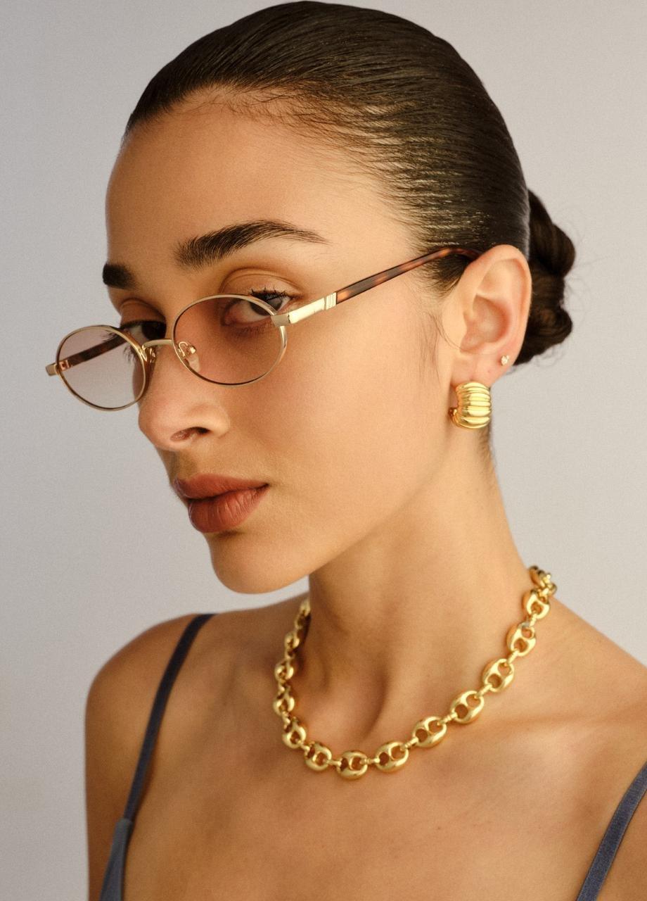 Unisex Icicle Sunglass, Beige, A532_GOLD, large image number 0
