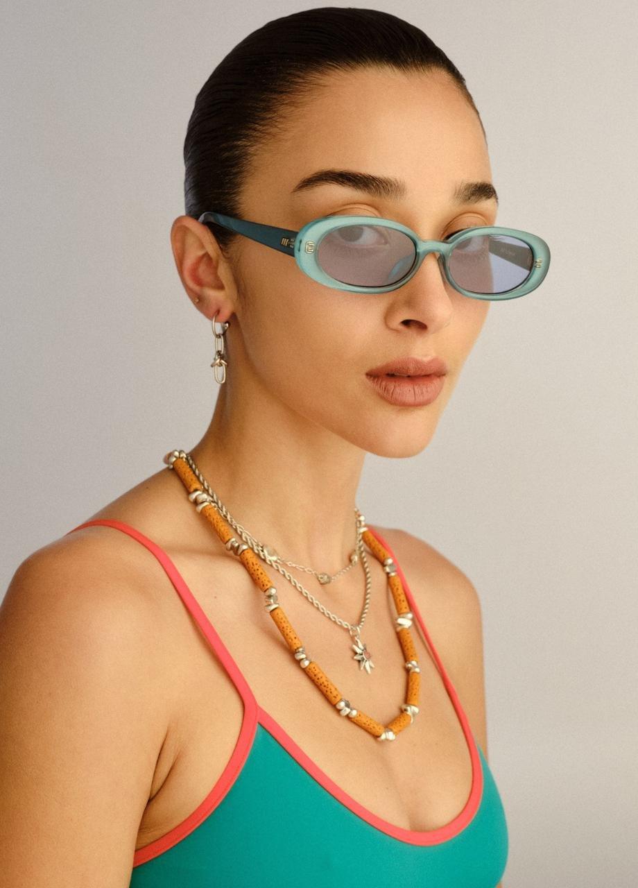 Unisex Outta Love Sunglass, Turquoise, A532_BLUE, large image number 0