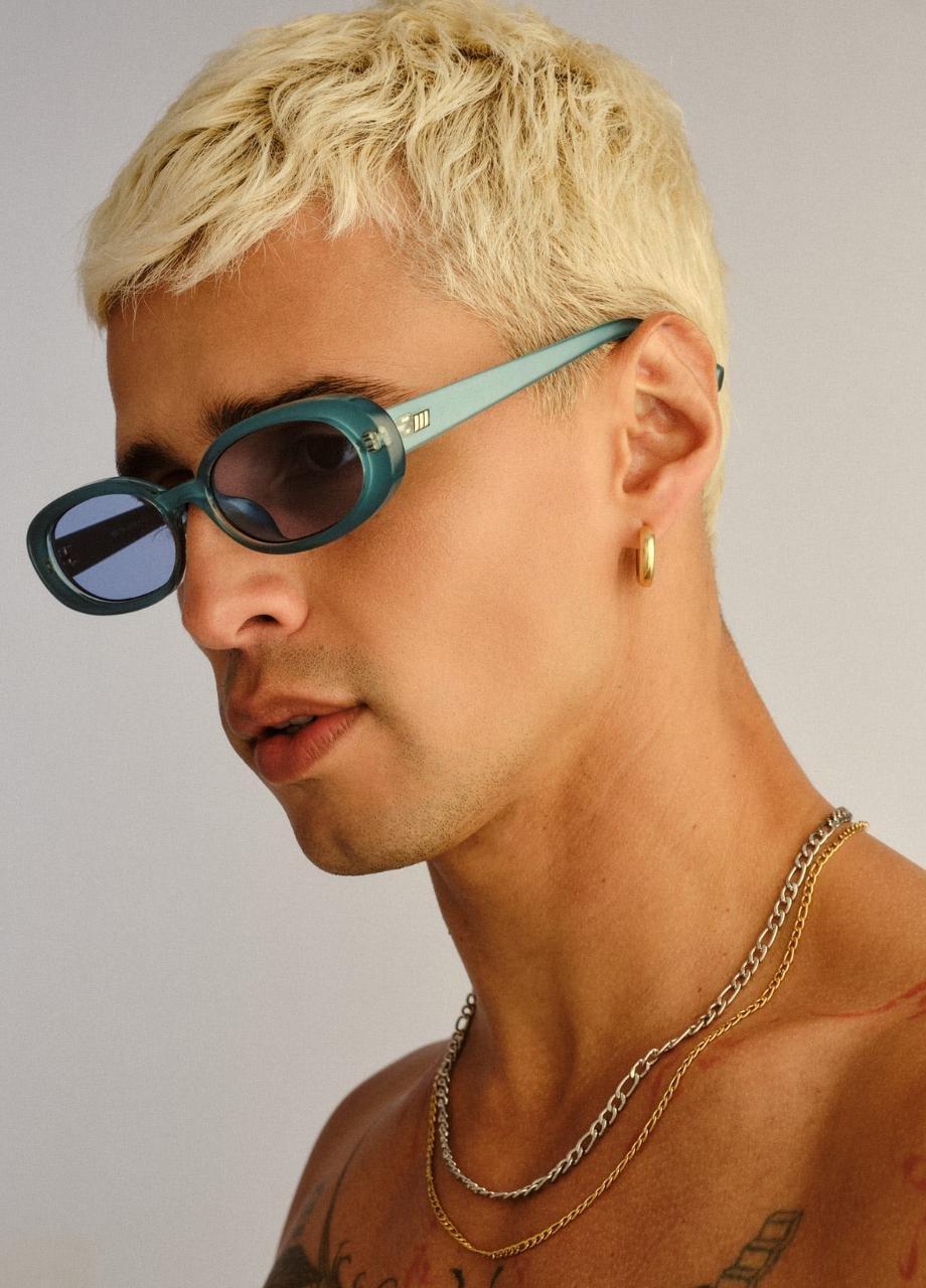Unisex Outta Love Sunglass, Turquoise, A532_BLUE, large image number 3