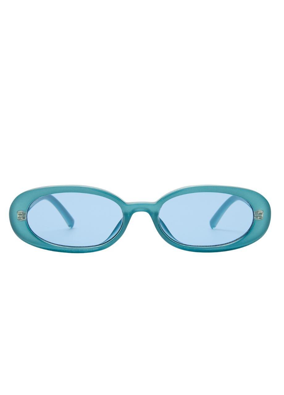 Unisex Outta Love Sunglass, Turquoise, A532_BLUE, large image number 5