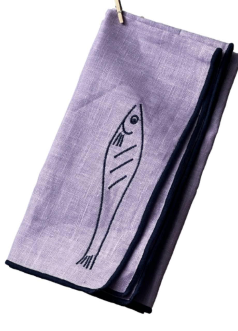 Megan Linen-Blend Napkins - Fish (Set Of 2), Purple, A525_0059, large image number 0