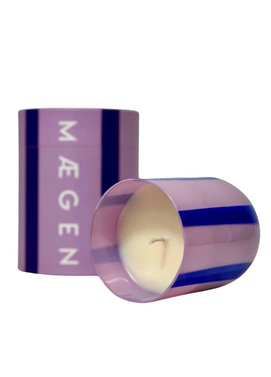 Megan Atina Glass Candle - Blackcurrant & Oudh, Navy, Lilac, A525_LILA, medium