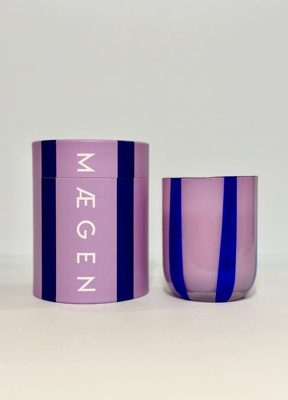 Megan Atina Glass Candle - Blackcurrant & Oudh, Navy, Lilac, A525_LILA, medium