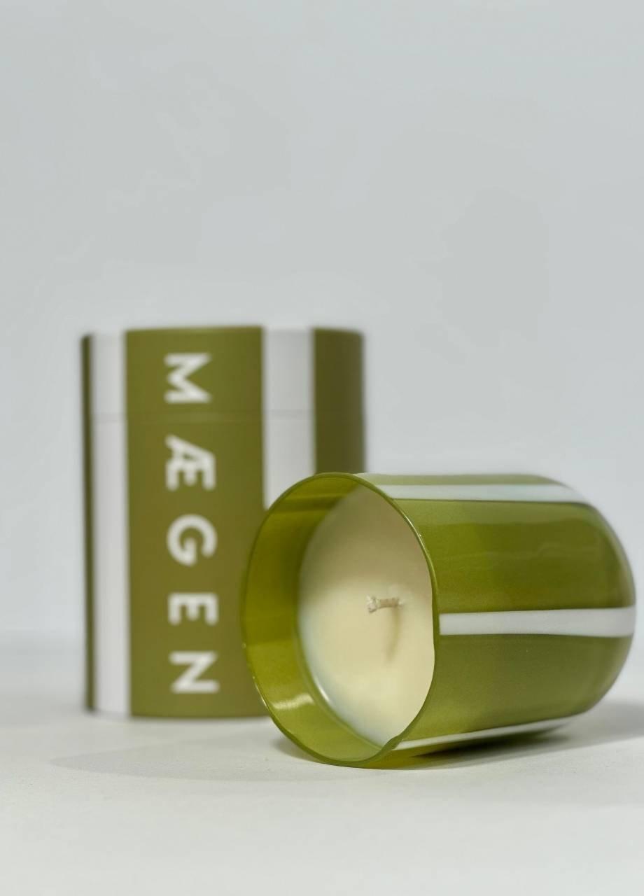 Megan Atina Glass Candle - Fresh Olive & Lemon, Olive, White, A525_OLIV, medium
