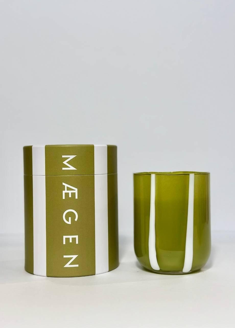 Megan Atina Glass Candle - Fresh Olive & Lemon, Olive, White, A525_OLIV, medium
