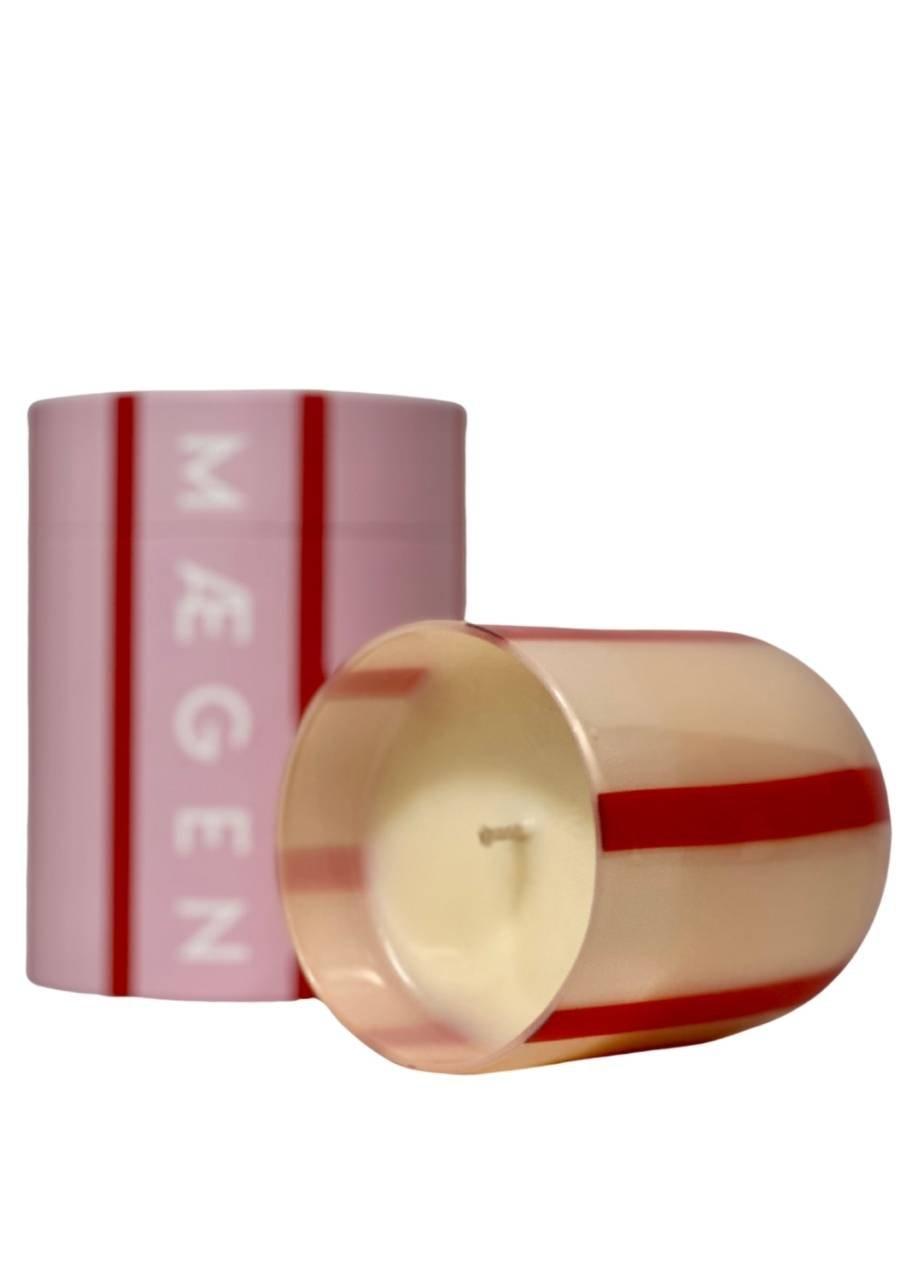 Megan Atina Glass Candle - Orange Blossom & Basil, Red, Pink, A525_PINK, medium
