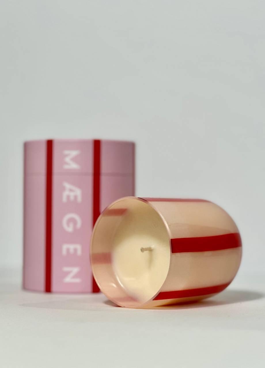 Megan Atina Glass Candle - Orange Blossom & Basil, Red, Pink, A525_PINK, medium
