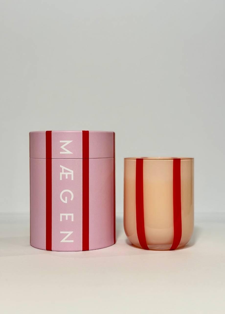 Megan Atina Glass Candle - Orange Blossom & Basil, Red, Pink, A525_PINK, medium