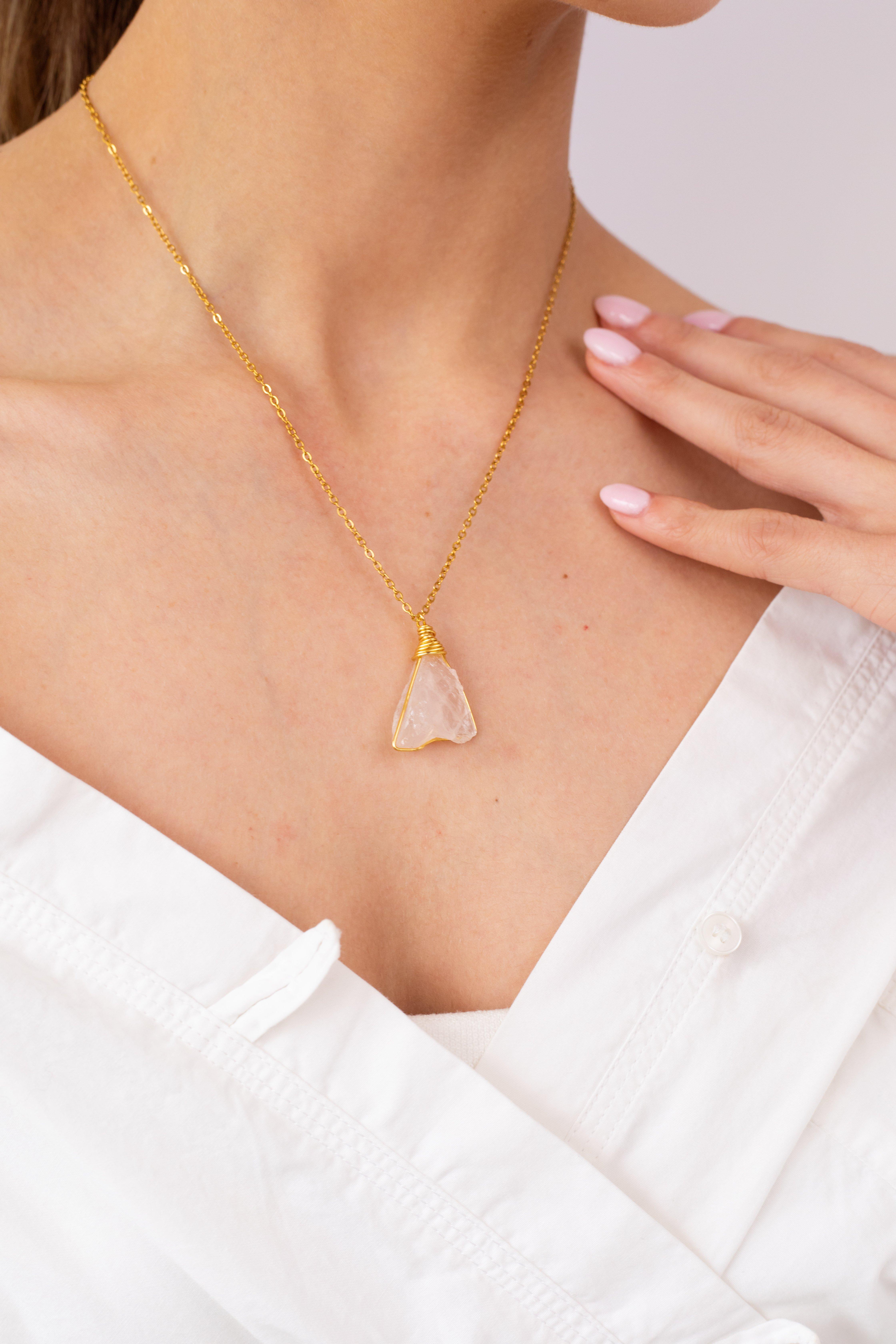 Necklace Cage Natural Stones, Multicolour, A519_0000, large image number 0