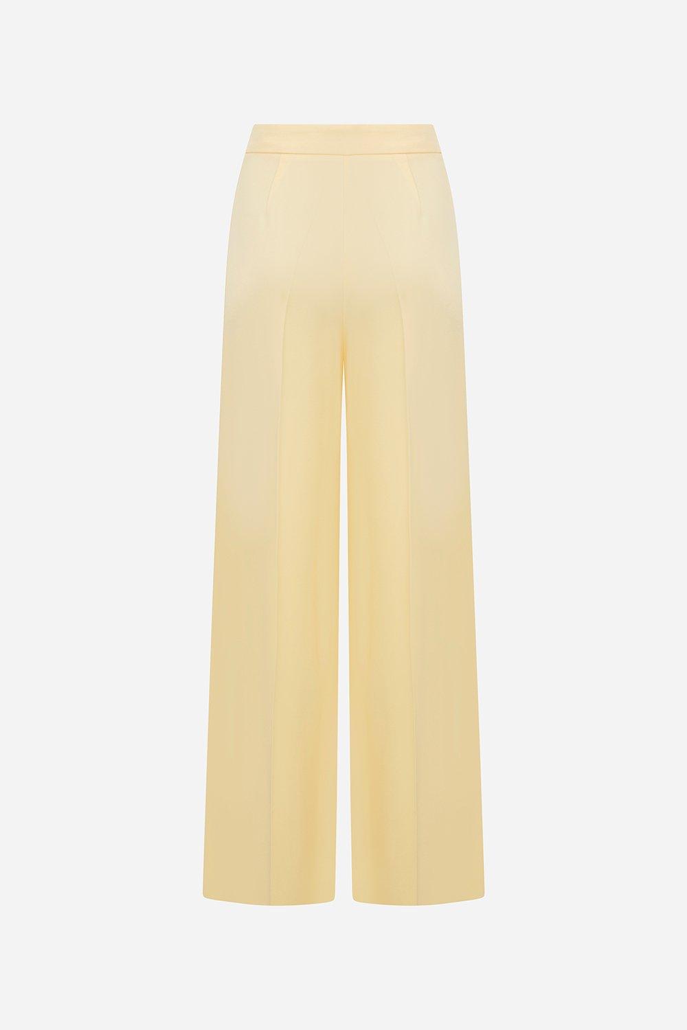 Yellow Olivia Tailored Double Pleated Trousers, A529_0073, large image number 1