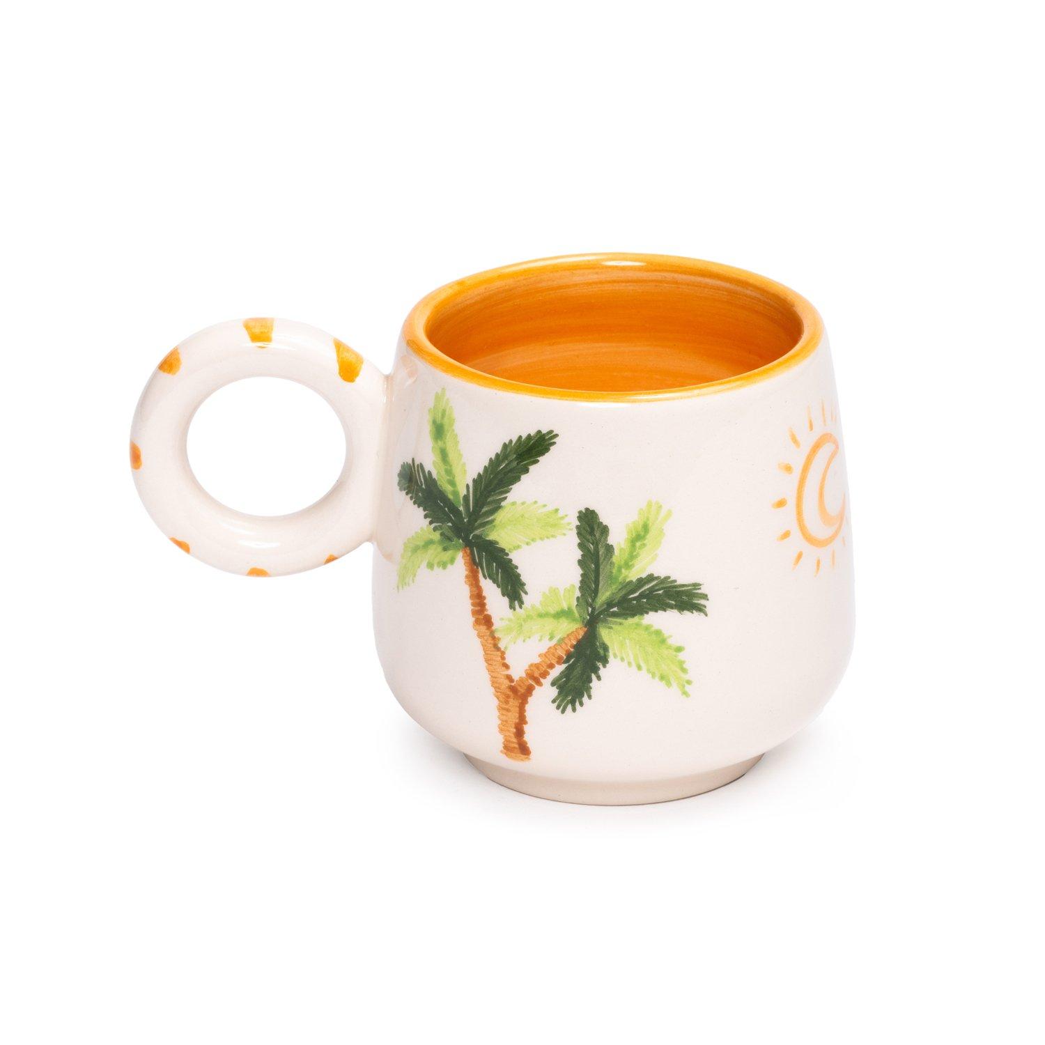 Palm Beach Handled Mug, Orange, A516_PALM, large image number 0