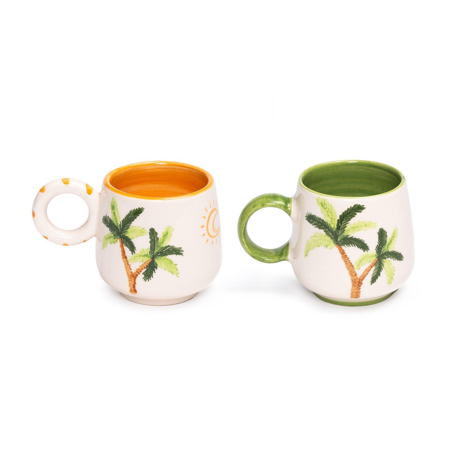 Palm Beach Handled Mug, Orange, A516_PALM, large image number 3