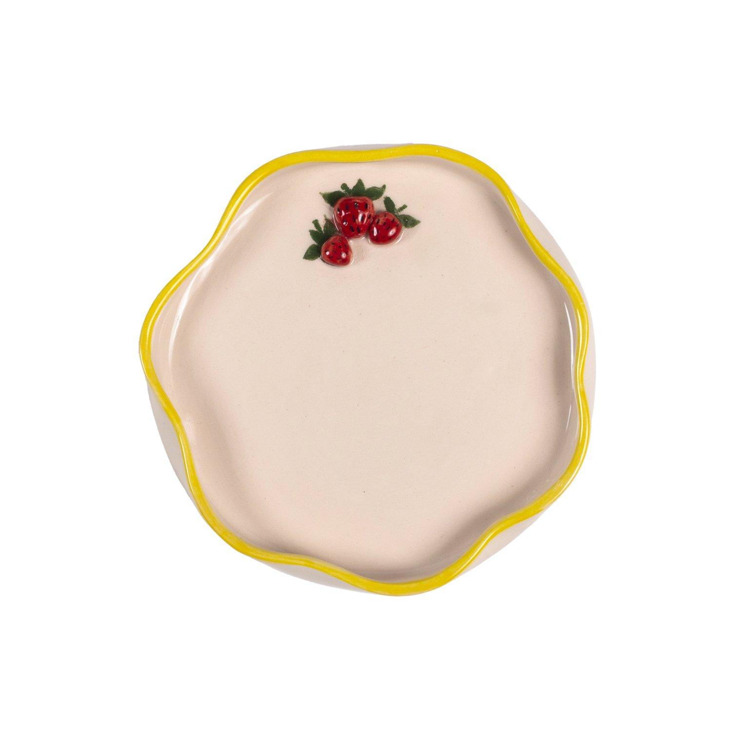 Petite Strawberry 3D Mini Plate, Multicolour, A516_PETI, large image number 0