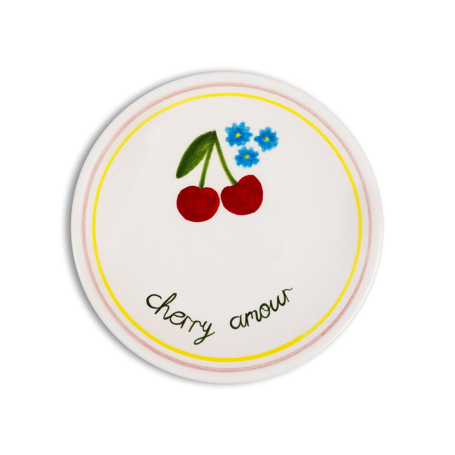 Petite Cherry Ceramic Dessert Plate, Multicolour, A516_PETI, large image number 0