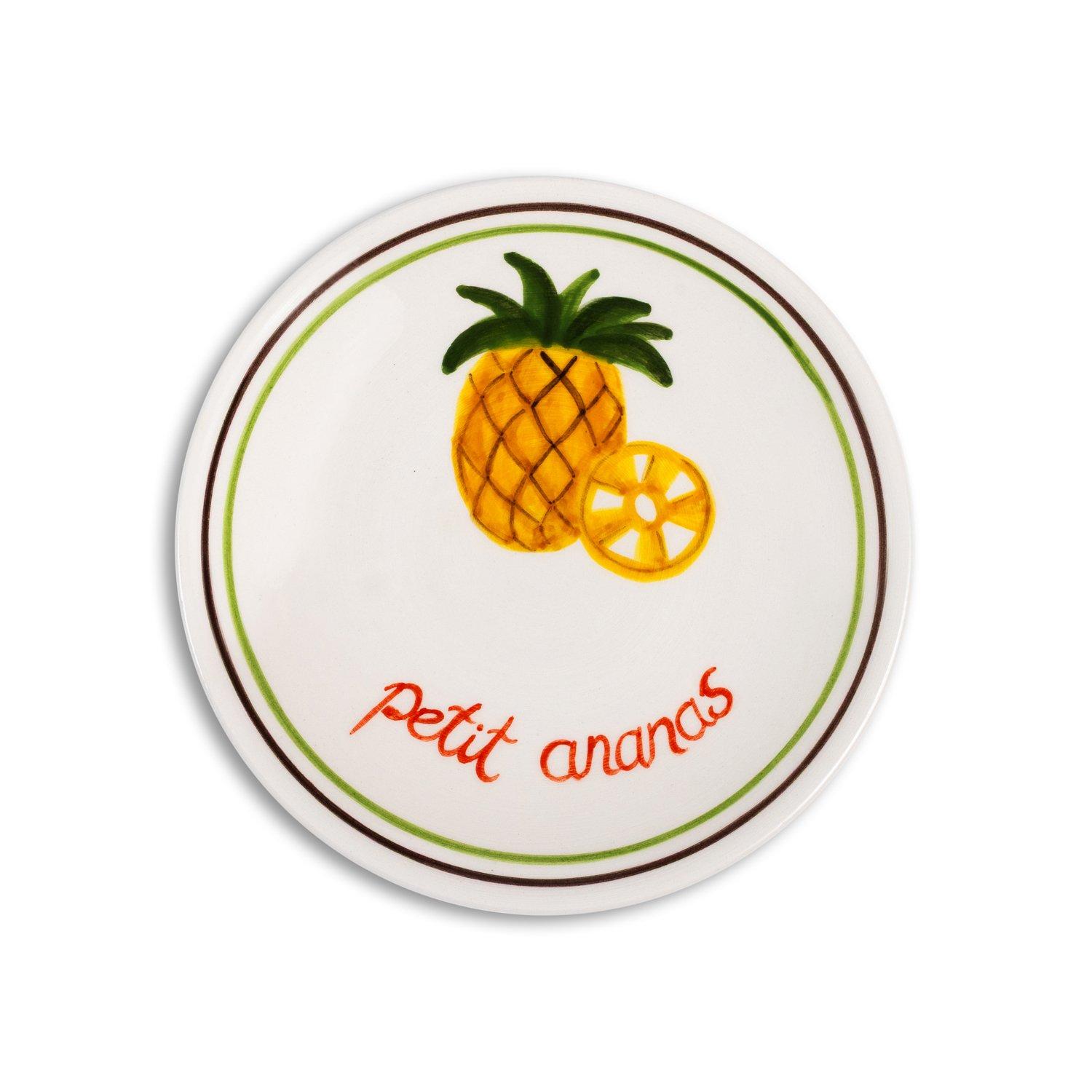Petite Ananas Ceramic Dessert Plate, Multicolour, A516_PETI, large image number 0