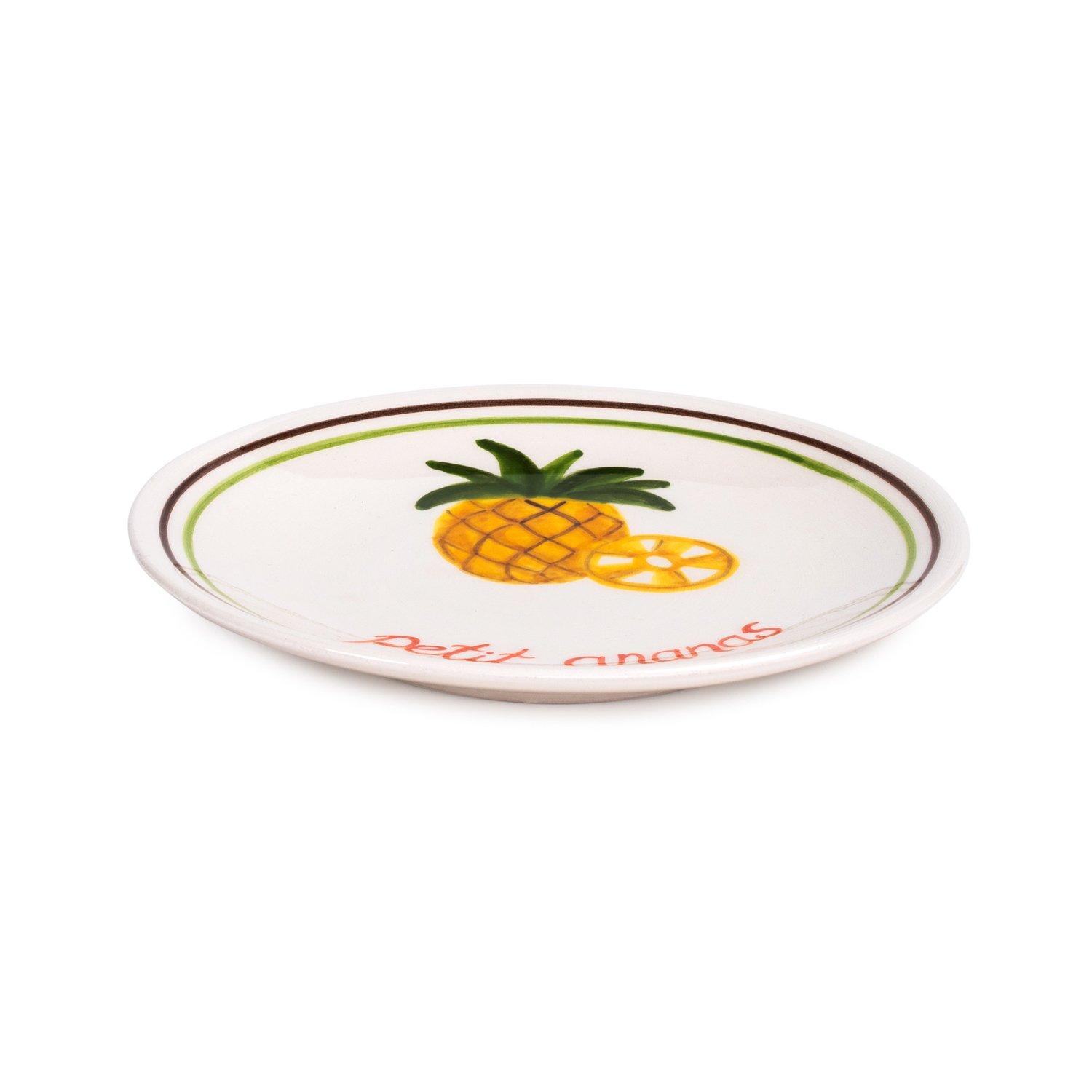 Petite Ananas Ceramic Dessert Plate, Multicolour, A516_PETI, large image number 1