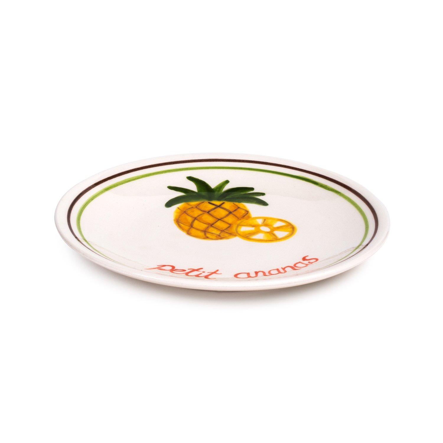 Petite Ananas Ceramic Dessert Plate, Multicolour, A516_PETI, large image number 2