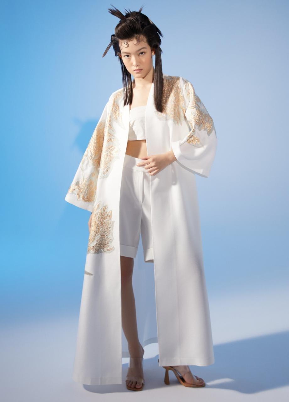 Anthropologie Elanie Kaftan, Ecru, , large image number 0