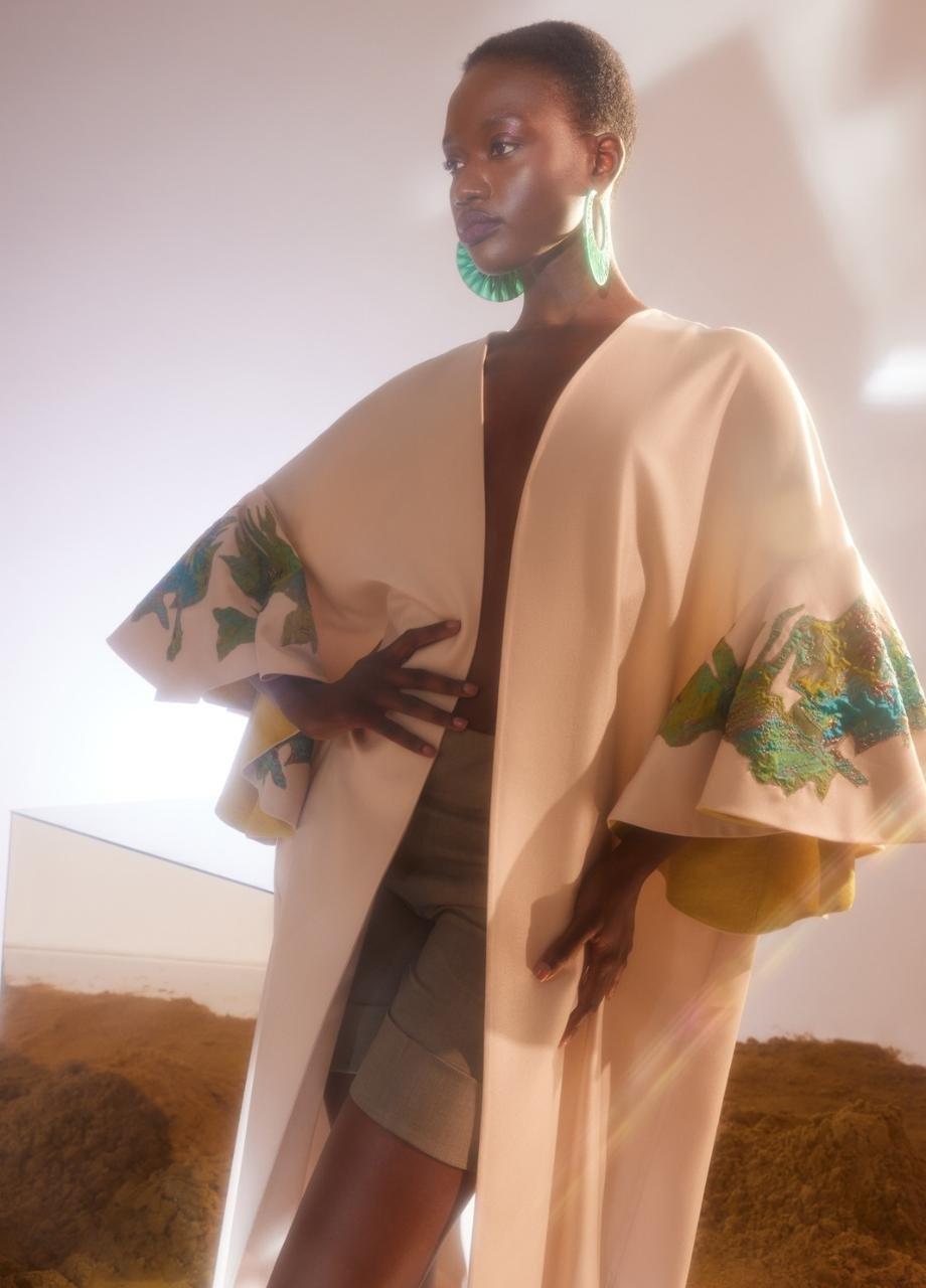 Anthropologie Artemisia Kaftan, Ecru, , medium