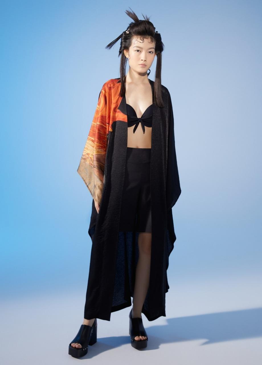 Black Alexandria Kaftan, , large image number 0