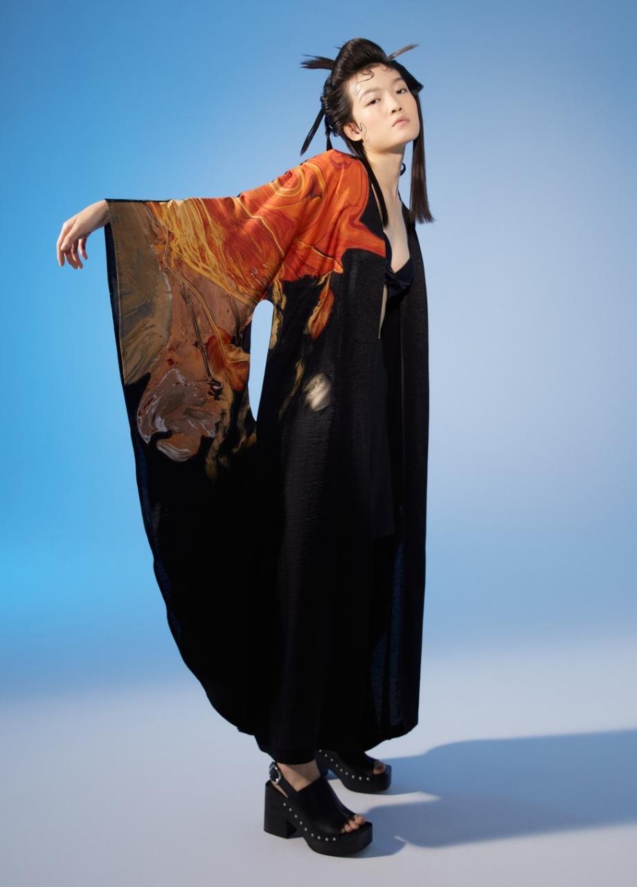 Black Alexandria Kaftan, , large image number 1