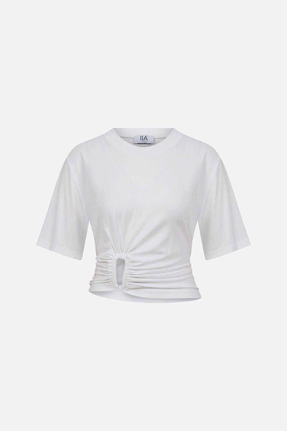Jess-Accessory-Detail T-Shirt in White, , large image number 0