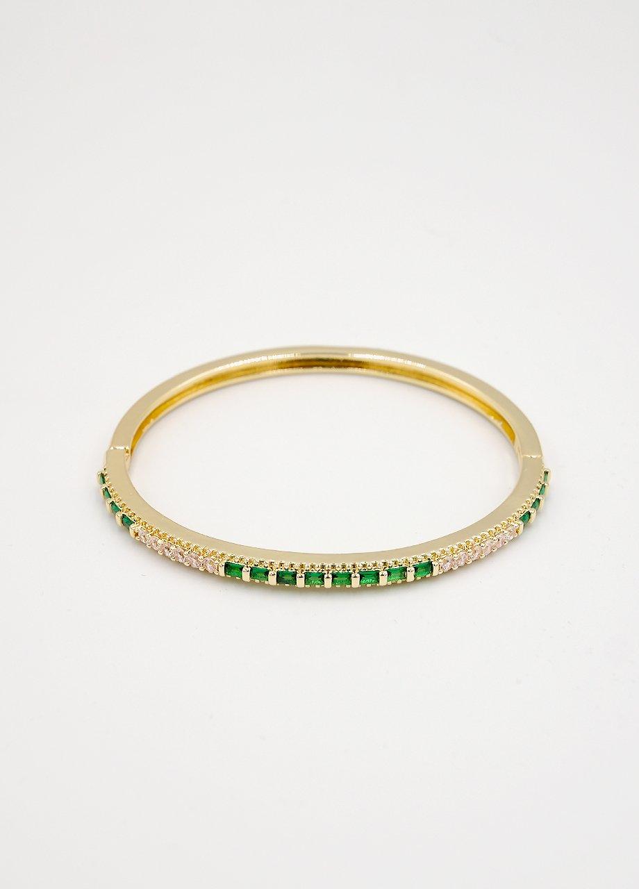 Bangle Bracelet, Green, A528_0070, large image number 1