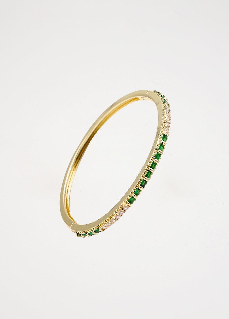 Bangle Bracelet, Green, A528_0070, large image number 2
