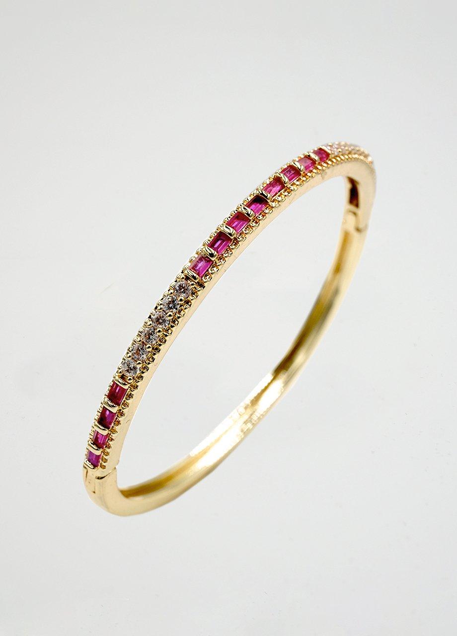Bangle Bracelet, Pink, A528_0070, large image number 2