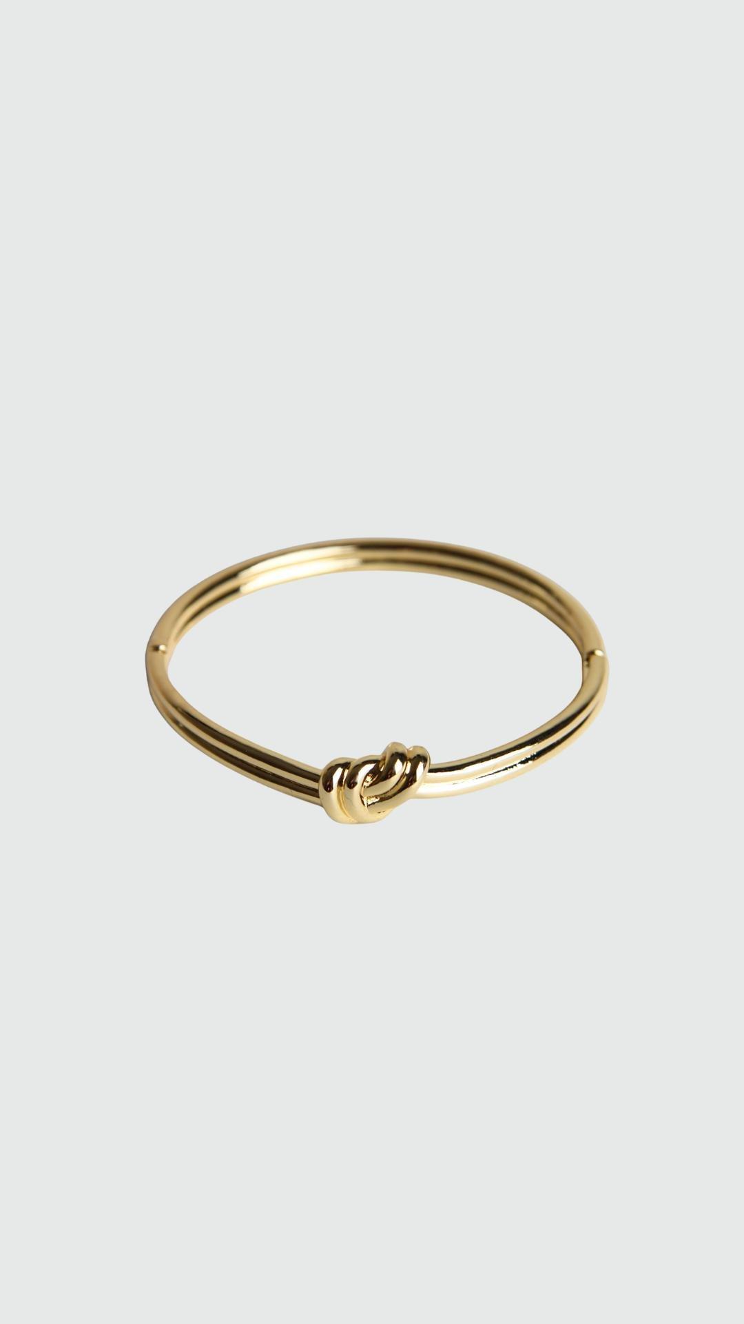 Knot Bangle Bracelet, Gold, , large image number 0