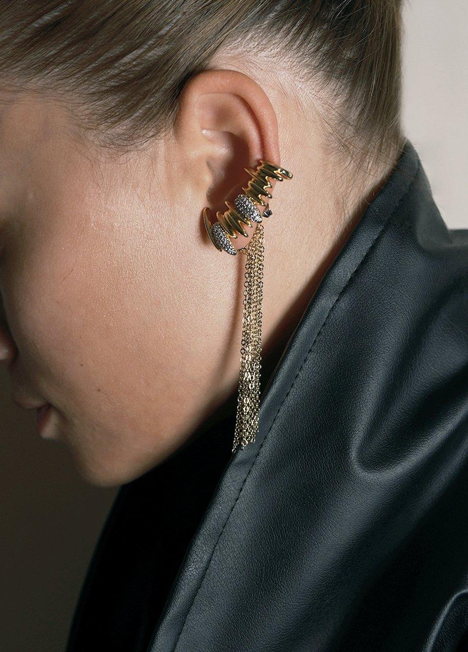 Dangling Chained Single Earring, Multicolour, A528_0007, large image number 0