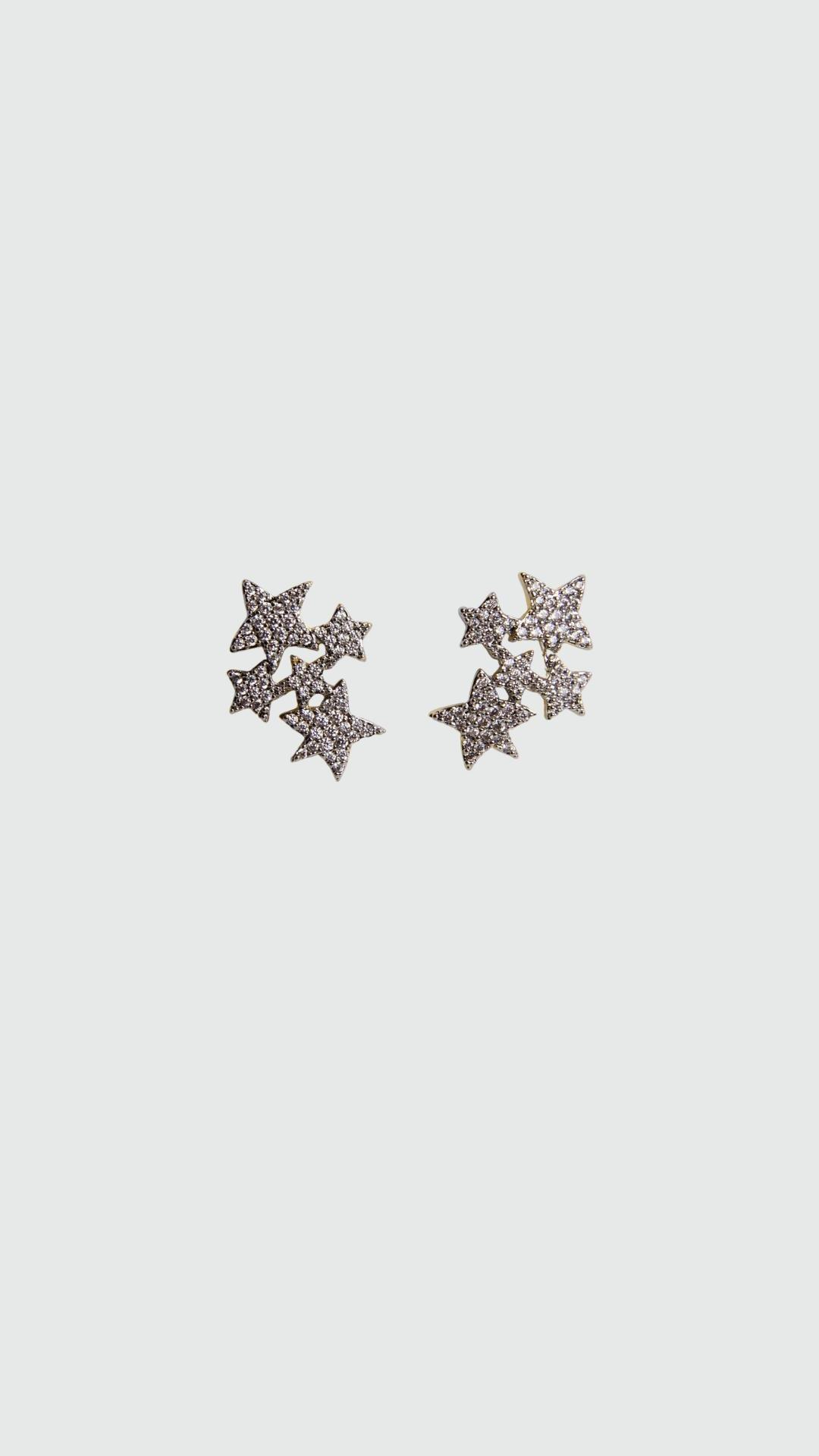 Starburst Stud Earring, Silver, , large image number 0