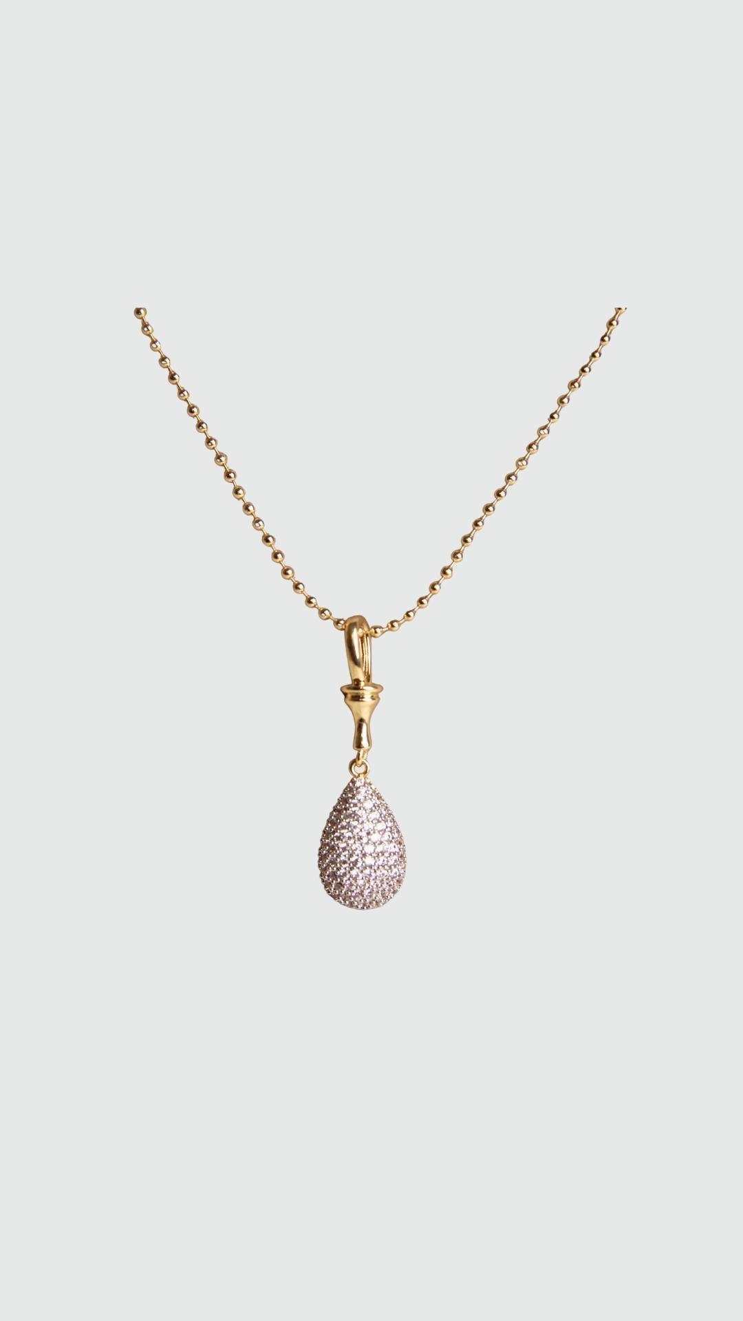 Teardrop Pendant Necklace, Gold, , large image number 0
