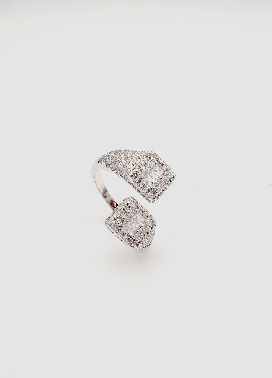 Baguette Open-Ended Ring, Silver, A528_0007, large image number 1
