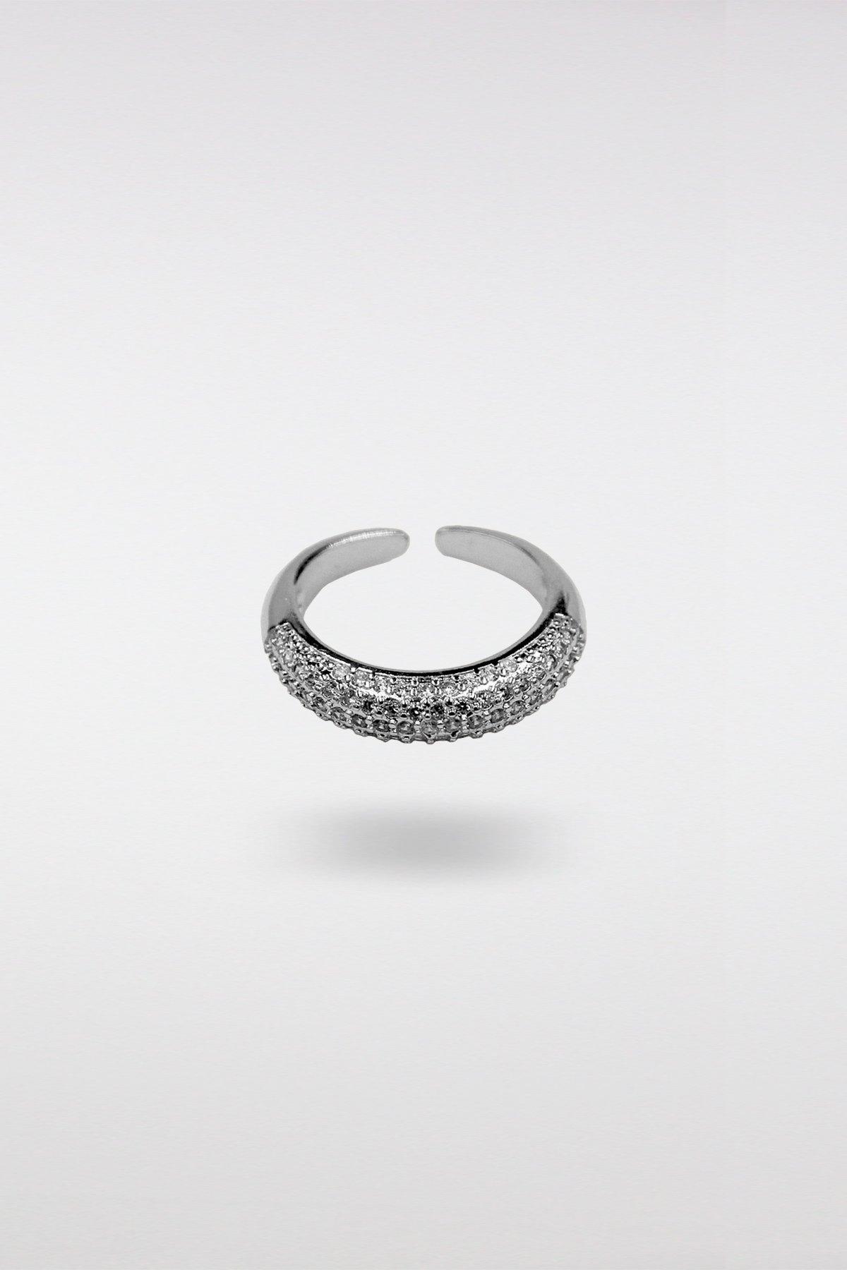 Slim Silver-Tone Eternity Ring, , large image number 0