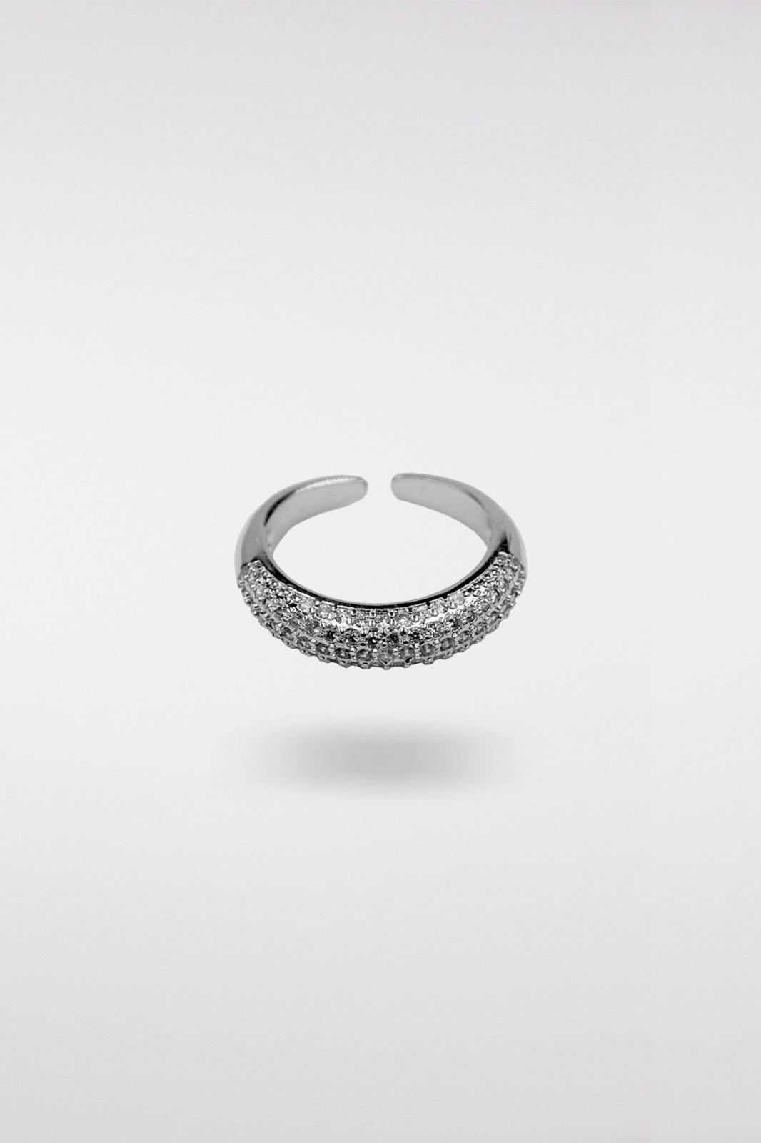 Slim Silver-Tone Eternity Ring, , large image number 1