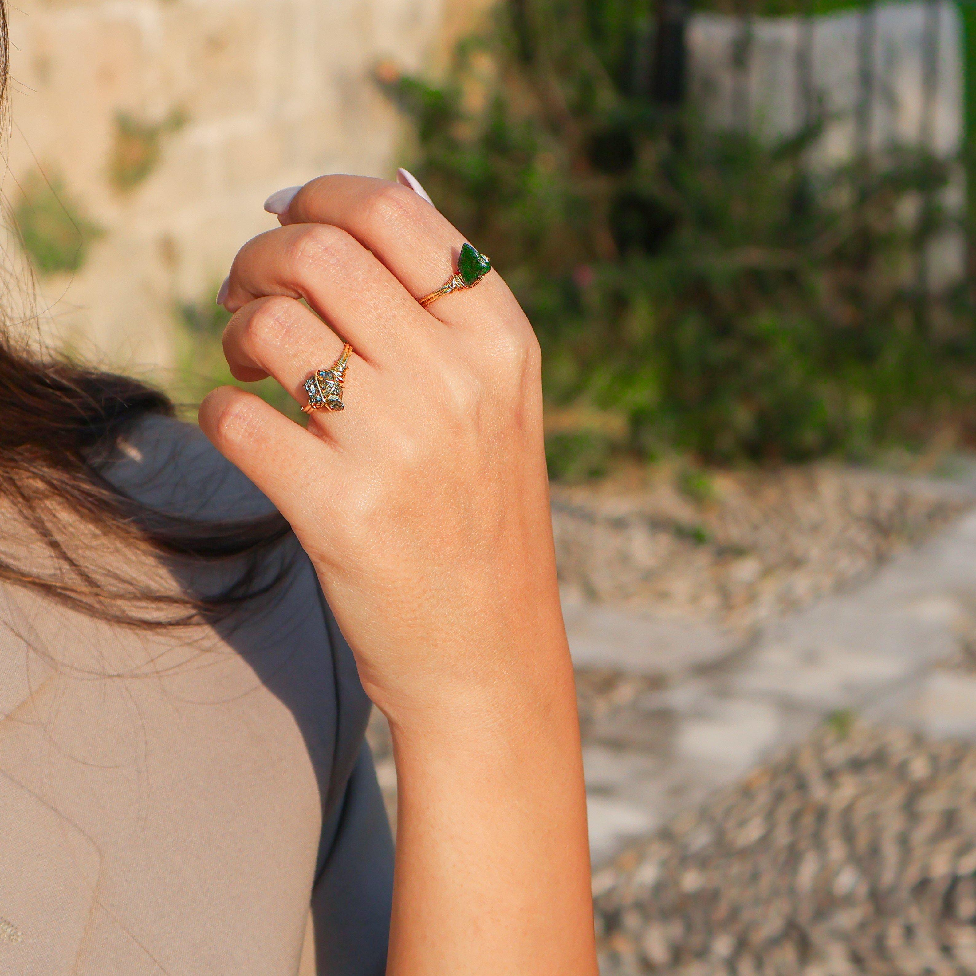 Ring Raw Natural Stones, Multicolour, A519_0000, medium