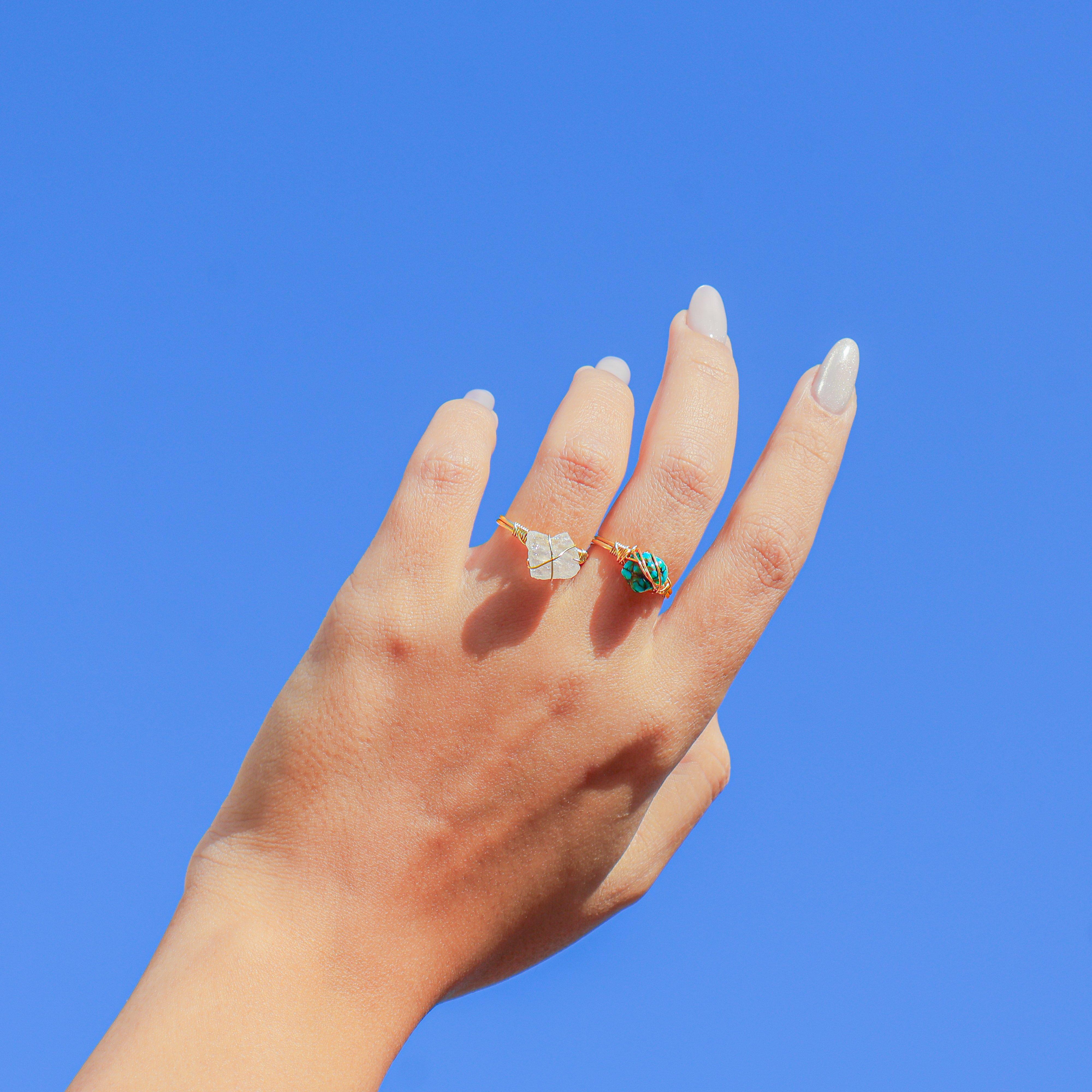 Ring Raw Natural Stones, Multicolour, A519_0000, medium