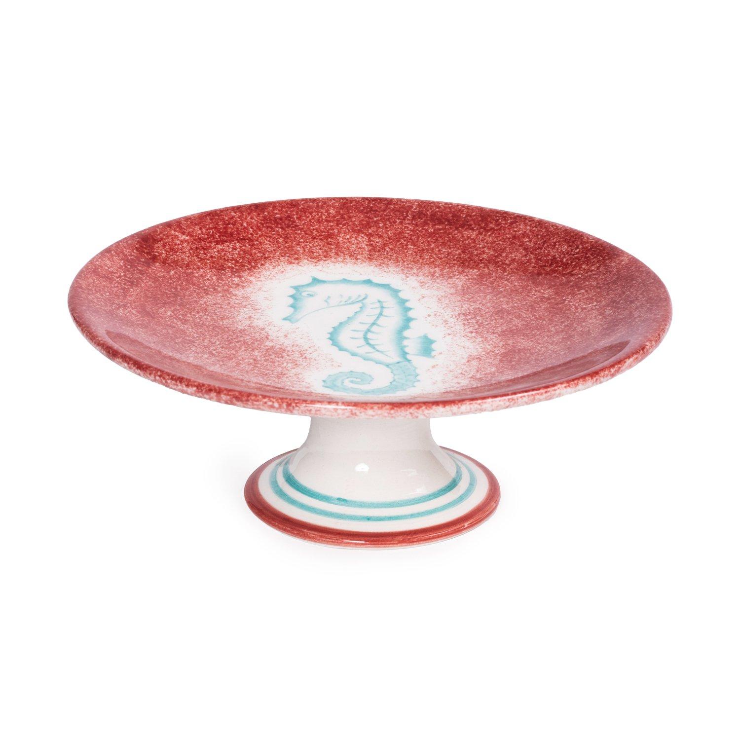 Seahorse Ceramic Cake Stand, Multicolour, , large image number 0