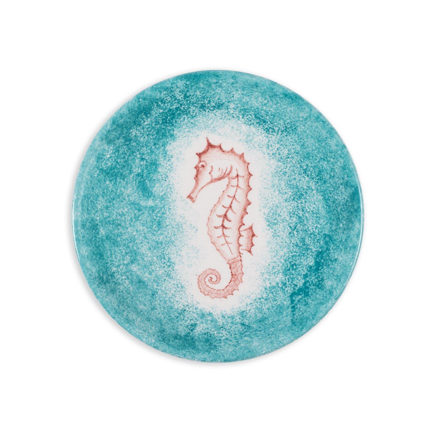 Seahorse Ceramic Dessert Plate, Multicolour, , medium