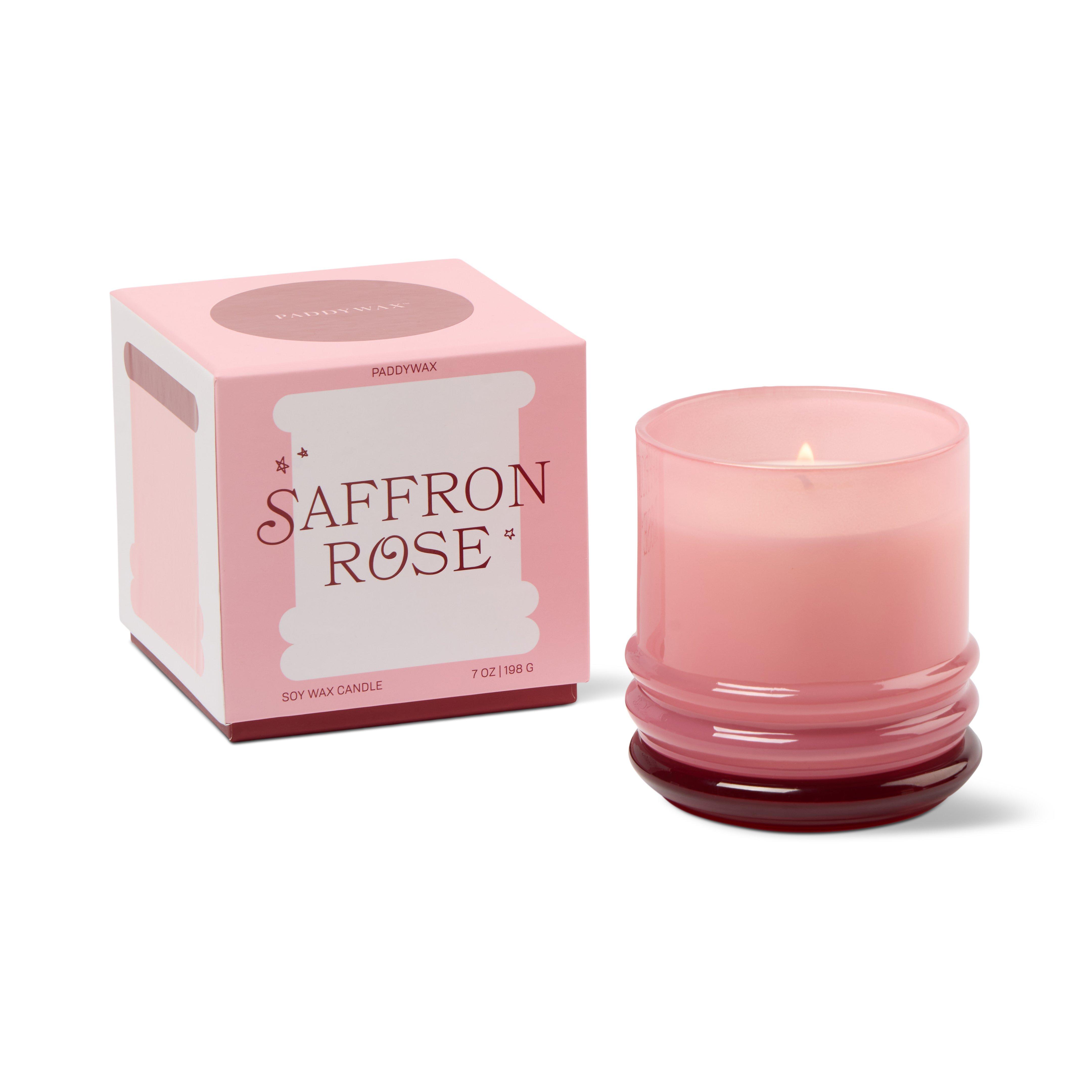 Stacked 7oz/198g Glass Candle Pink and Red - Saffron Rose, A531_STCKD, large image number 0
