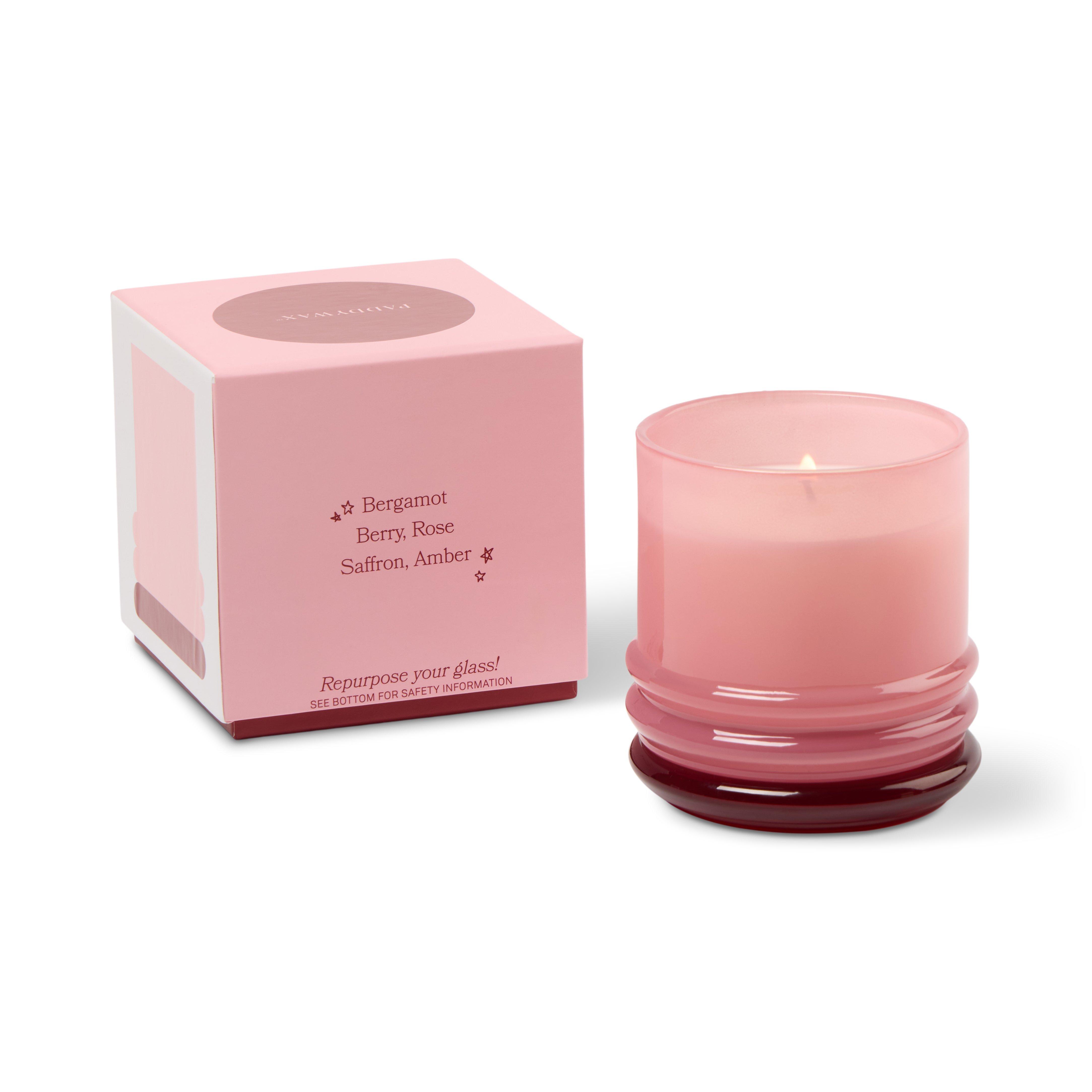 Stacked 7oz/198g Glass Candle Pink and Red - Saffron Rose, A531_STCKD, medium