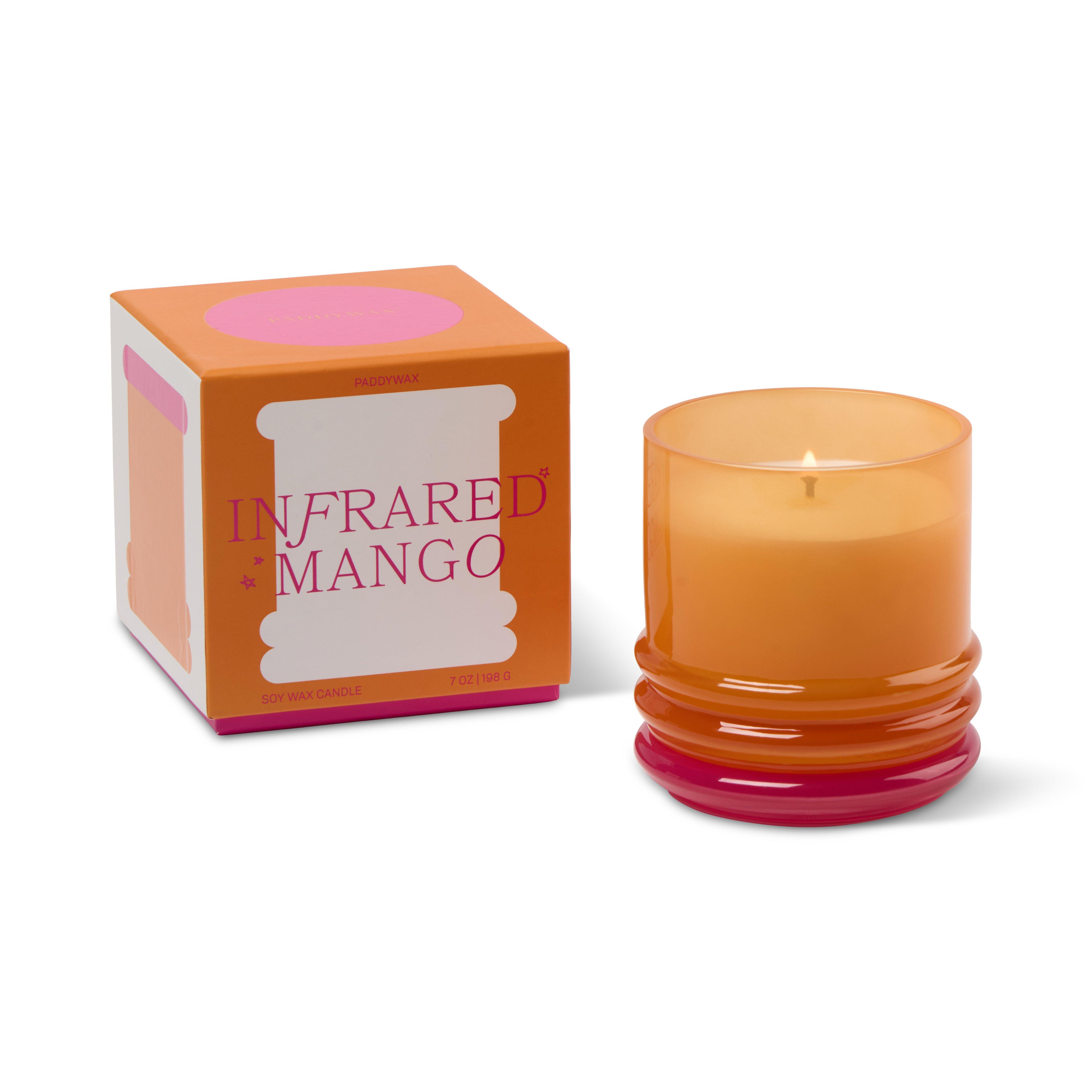Stacked 7oz/198g Glass Candle Orange and Hot Pink - Infrared Mango, A531_STCKD, medium