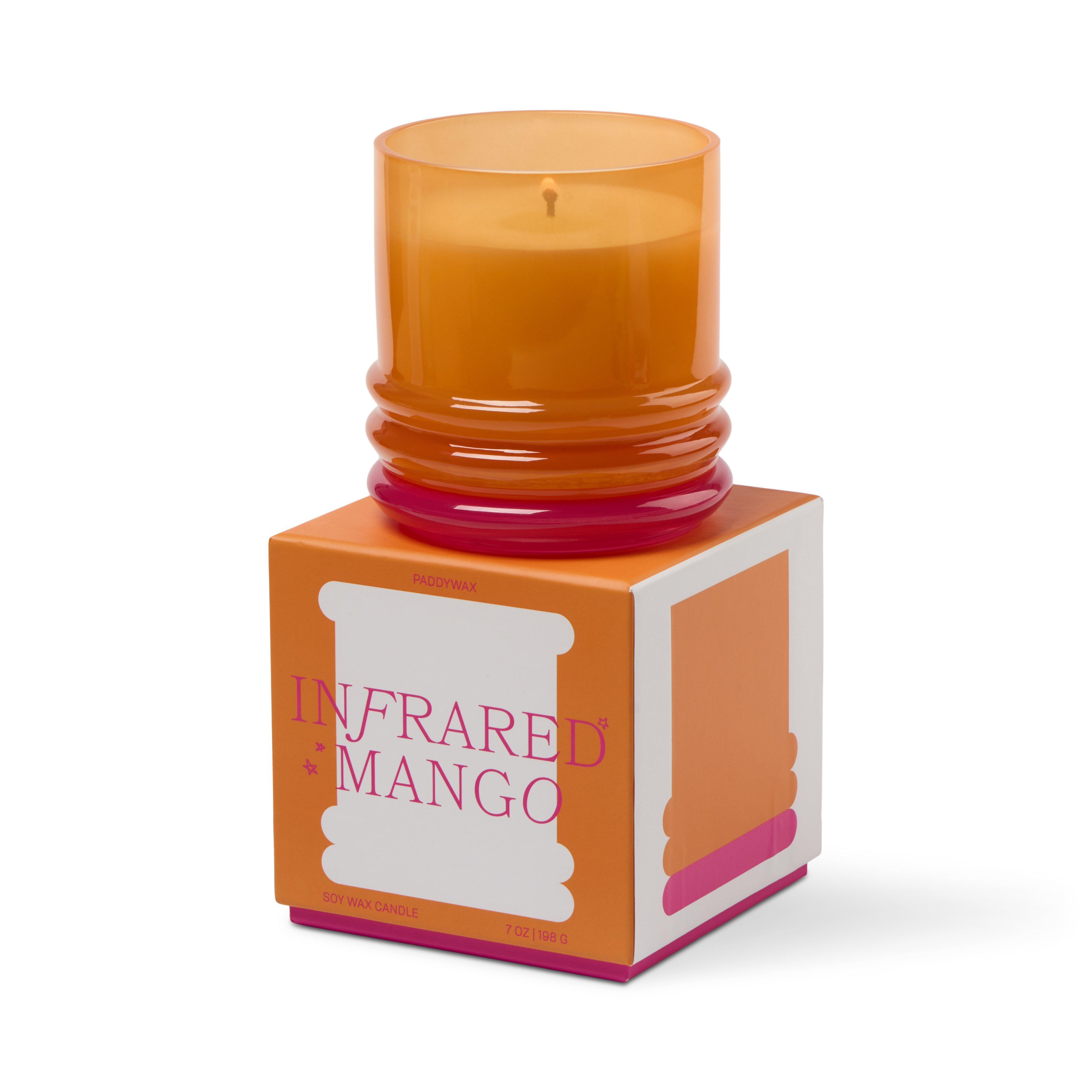 Stacked 7oz/198g Glass Candle Orange and Hot Pink - Infrared Mango, A531_STCKD, medium